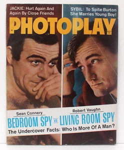 Photoplay magazine September 1965 Sean Connery vs Robert Vaughn Jackie - Imagen 1 de 4
