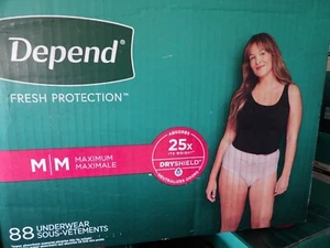 Depend DRY SHIELD Incontinence Underwear For Women Maximum M 88 Count - Picture 1 of 2