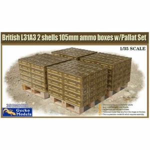 Gecko Models 35GM0020 1/35 British L31A3 2 shells 105mm Ammo Boxes w/Pallet - Picture 1 of 1