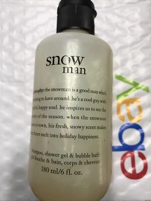 Champú gel de ducha PHILOSOPHY MUÑECO DE NIEVE 6 oz sellado nuevo sin caja Foto 1 de 3