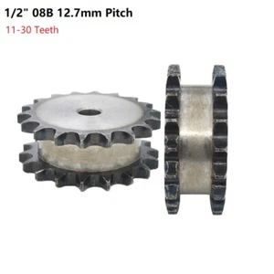 08B Double Row Sprocket Pitch 12.7mm 11-30 Teeth For Two 08B-1 Single-Row Chain - Picture 1 of 6