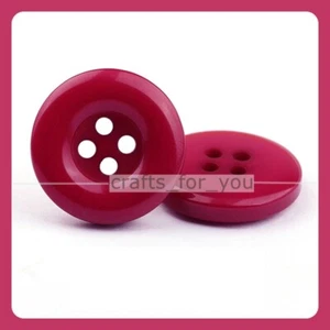 10PCS 12.5MM-38MM 4-HOLE ROUND 18 COLORS RESIN BUTTON FOR CLOTHING SEWING CRAFT - Picture 1 of 26