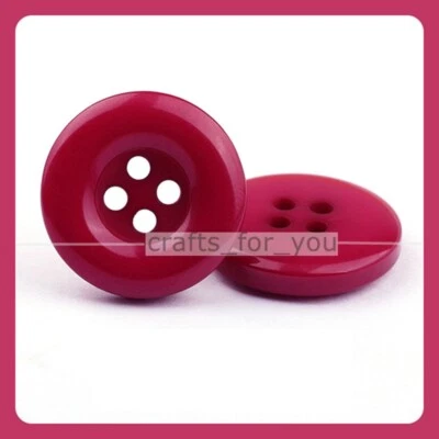 10PCS 12.5MM-38MM 4-HOLE ROUND 18 COLORS RESIN BUTTON FOR CLOTHING SEWING CRAFT - Image 1 of 4