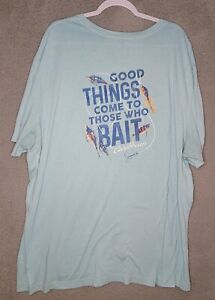 Mens Caribbean T-Shirt Plus Size 3XT 3XL Blue Good Things Come To Those Who Bait