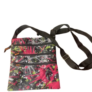 Bandolera Cartera Multi Compartimentos Correa Larga Pintura Salpicaduras Hippie Boho Bolso - Imagen 1 de 9