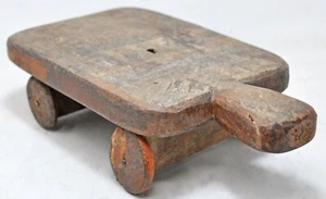 Wooden Service Tray on Wheels Hand Crafted Rustic Salvage Old Wood - Picture 1 of 8