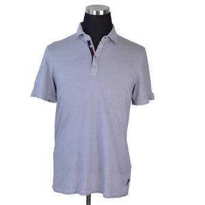 Ted Baker Mens Polo Shirt Size 4 Large Blue Pattern Short Sleeve 100% Cotton - Picture 1 of 8