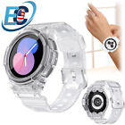 For Samsung Galaxy Watch 5 4 40/44 Silicone Band Strap Sport Bracelet Clear Case