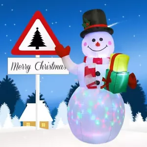 Schneemann Aufblasbarer Weihnachtsfigur Weihnachten Außen Deko mit LED 150cm - Bild 1 von 23
