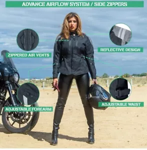 Nomad Motorcycle Jacket For Women Biker Jacket With Armour Protection Med - Foto 1 di 6
