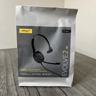 Jabra Evolve 2 30 USB Stereo Headset - Black New Sealed - Image 1 of 4
