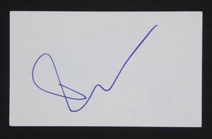 Famke Janssen Signed Autographed 3x5 Index Card Bond girl