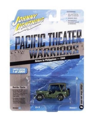 JOHNNY LIGHTNING 1/64 WWII WILLYS JEEP RETURN TO THE PHILIPPINES 1944 JLML007 - Image 1 of 2