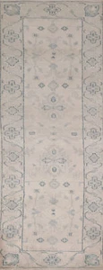Handmade Oushak Indian Hallway 8 ft. Runner Rug Wool Carpet 3x8 - Picture 1 of 19