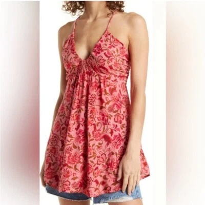Top túnica estampado Pixie Free People rosa floral boho femenino romántico talla XS Foto 1 de 4