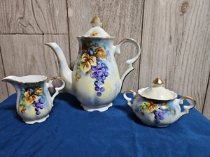 LEFTON "FESTIVAL": COFFEE /TEA POT w/LID and CREAM & SUGAR BOWL w/LID, VTG JAPAN - Picture 1 of 23