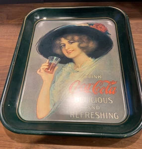 Vintage Coca Cola Metal Tin Coke Serving Tray 1912 Hamilton King Girl  - Picture 1 of 7