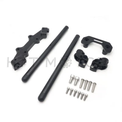 CNC Adjustable Handlebar w/ Adapter For 2014-2017 Ducati Monster 821 1200 Black - Image 1 of 4