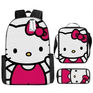 Hello Kitty 3 Pc Backpack ๐ Includes Lunch bag and Pencil Case - Picture 1 of 10