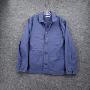 J Crew Wallace & Barnes Jacket Mens S Small Blue Chore Coat Duck Canvas Trucker - Picture 1 of 10