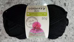 Cleckheaton Country #0006 Black 100% Pure Wool 8 ply - Picture 1 of 1