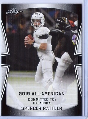 SPENCER RATTLER 2019 LEAF "1ST EVER PRINTED" ALL-AMERICAN ROOKIE CARD! OKLAHOMA - Image 1 of 2