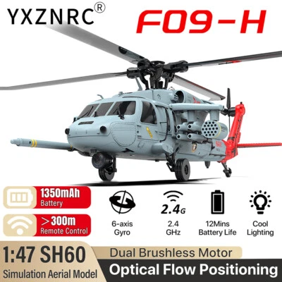 YXZNRC F09-H SH60 2.4G 6-Axis 8CH GPS Optical Flow FPV RC Helicopter 2 Battery - Image 1 of 4
