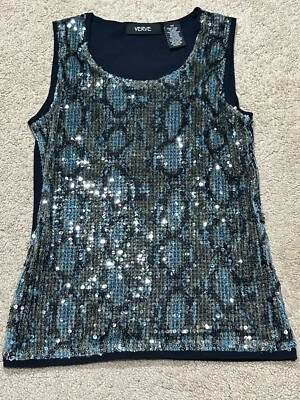 Camisa Verve para mujer talla pequeña estampado multicolor lentejuelas adornadas Foto 1 de 4