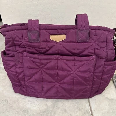 TwelveLittle нести любовь подгузник сумка с короткими ручками наплечная сумка в темно-бордовый выстеганный б/у - Изображение 1 из 4