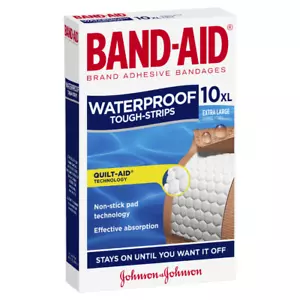 Band-Aid Tough-Strips Waterproof 10 Pack - Extra Large Brand Adhesive Bandages - Picture 1 of 5