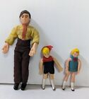 Vintage Dollhouse  Posable Plastic 70's Dollhouse People Figures 