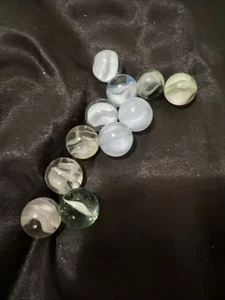 vintage cats eye marbles whiteish some light color lot of 11 - Picture 1 of 3