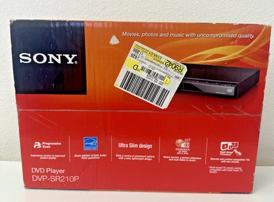 SONY CD DVD Player w/ Remote Progressive Scan DVP-SR210P Open Box - Image 1 of 4