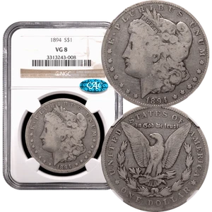 1894 Morgan Dollar $1 NGC VG8 CAC - Picture 1 of 5