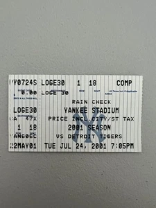 NY New York Yankees vs. Detroit Tigers Ticket Stub 7/24/2001 Pettitte Win - Picture 1 of 2