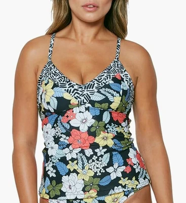Jessica Simpson Women's Floral Swim Tankini Top Multicolor Size M - 8045 - Image 1 of 2