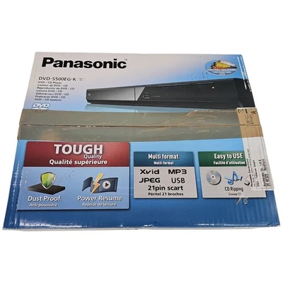 Panasonic DVD-S500EG-K schwarz DVD Player 12-bit/108MHz Dolby Digital 90 dB Neu - Bild 1 von 4