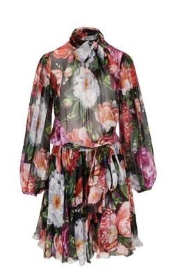 Vestido Floral Seda Dolce And Gabbana “46” (“10” EE. UU.) Nuevo Con Etiqueta Foto 1 de 3