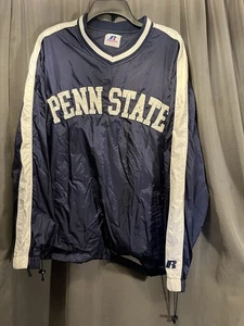 2000s Penn State Nittany Lions Russell Blue White Pullover Windbreaker Size M - Picture 1 of 7