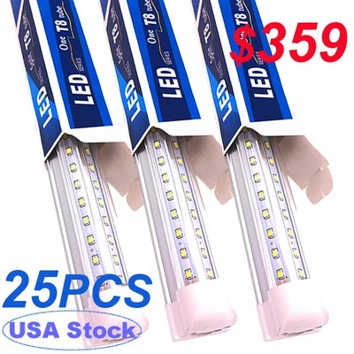 25 Pack 8FT 100W LED Tube Light Fixture T8 LED Shop Light Warehouse Garage Light - Image 1 of 4
