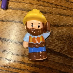 Fisher Price Little People TRABAJADOR DE CONSTRUCCIÓN GATO DE MADERA con Barba - Imagen 1 de 3