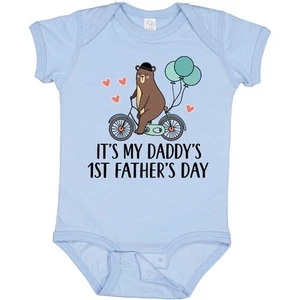 Inktastic Daddys 1st Fathers Day Boys Baby Bodysuit Daddy Childs Cute Bear - Picture 1 of 9