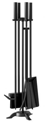 Herramientas para chimenea de hierro forjado con chimenea póker, pinzas, pala, cepillo y soporte... Foto 1 de 4