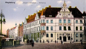 AK MAGDEBURG Olvenstedter Str. - Wilhelma, Pferdewagen 1915 Feldpost - Bild 1 von 1