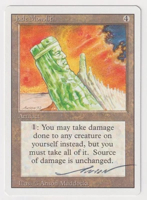 Signed Jade Monolith LP Revised Edition Artist Anson Maddocks 1994 MTG Magic! - Image 1 of 2