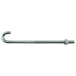 5/16"-18 x 9/32" x 5/8" x 7" Zinc Plated Steel Coarse Thread J-Bolt (10 pcs.) - Picture 1 of 1