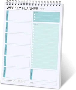 Weekly Planner Notepad,Spiral To Do List Undated Planning Pad, Green(V)-1 - Picture 1 of 8