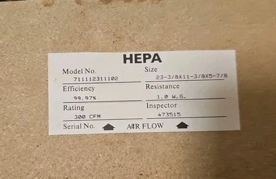 Whatman 711112311102 Hepa Air Filter 24x6x12in 1100cfm - Image 1 of 4