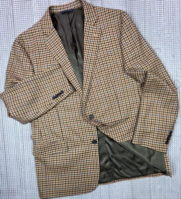 Brooks Brothers Men's Regent 44R Wool Check Sport Coat Brown Multicolor Blazer - Image 1 of 4