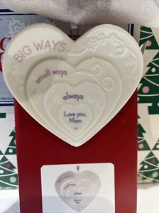 Love You Mum Porcelain Heart Christmas  Hallmark Keepsake Ornament New In Box. - Picture 1 of 12